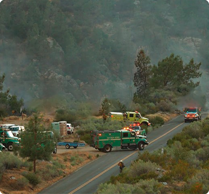 FirstNet responders on site in forest fire