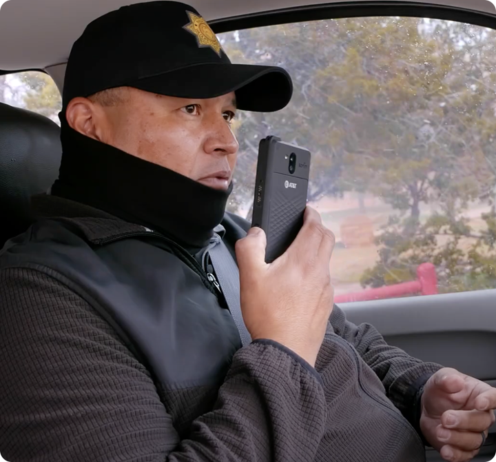 Warden using push-to-talk device