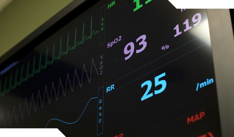 Close-up of heart monitor (heart rate, etc.)