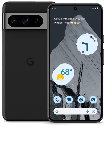 Front and back of the Google Pixel 8 Pro